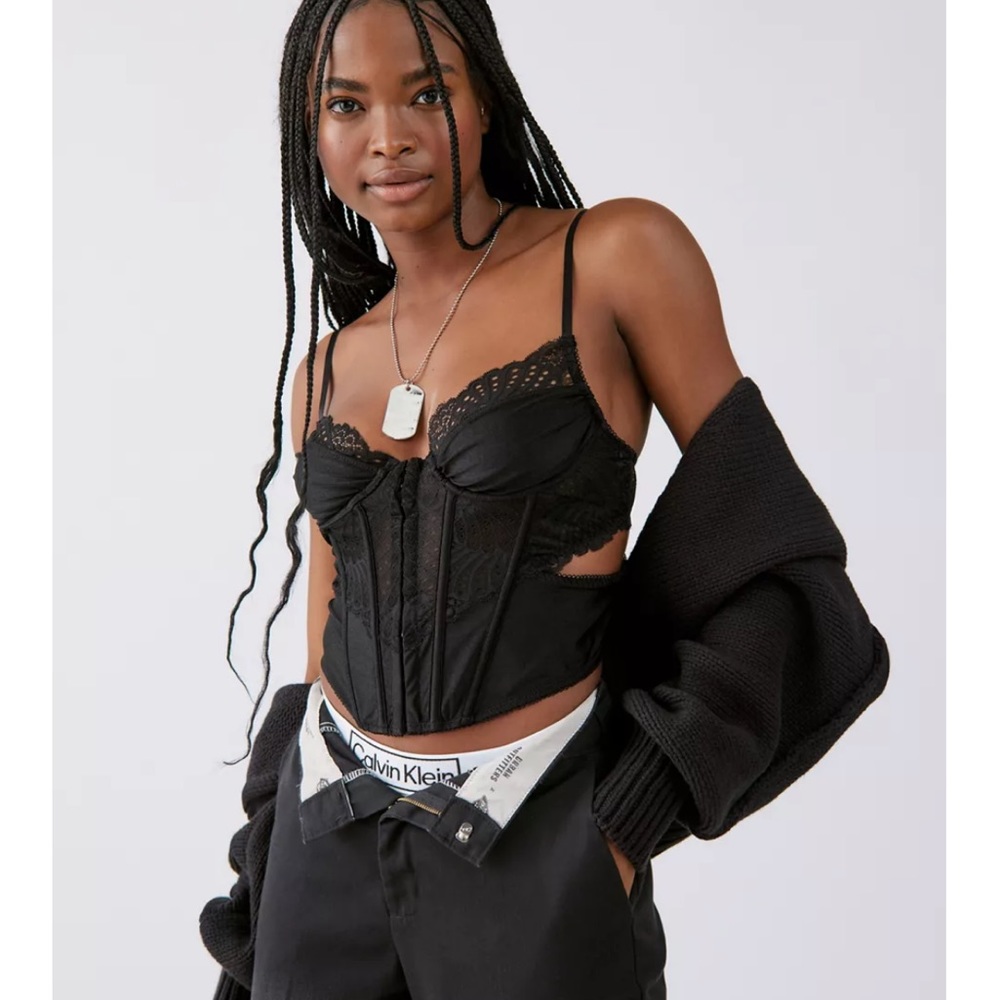Urban outfitters corset top in black